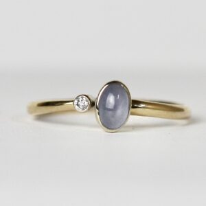 14K Blue Star Sapphire & Diamond Ring