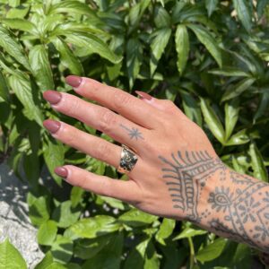 Gold Ring with Colored Diamonds