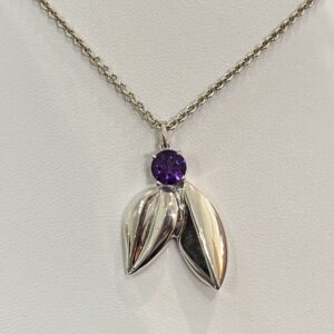 Amethyst Leaf Pendant