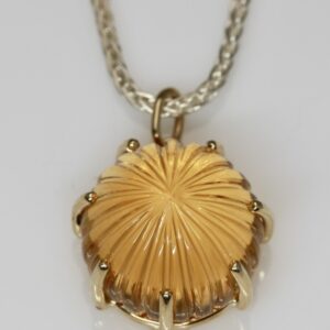Carved Citrine Cabochon Necklace