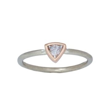 Rose Gold Triangle Diamond Ring