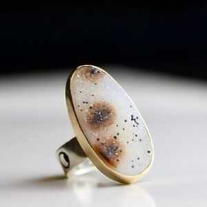 Dalmation Druzy Quartz Ring