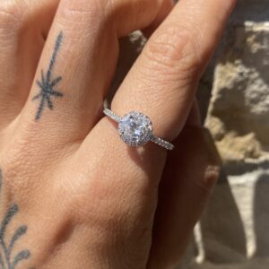 14K White Gold and Diamond Ring