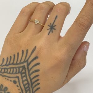 Yellow Gold Triangle Diamond Ring