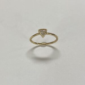 Yellow Gold Triangle Diamond Ring
