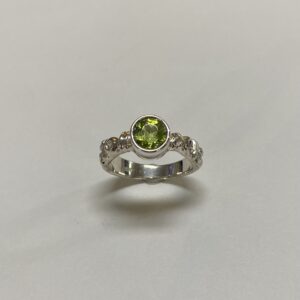 Peridot and Diamonds Ring