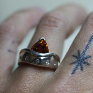 Citrine and Diamond Ring