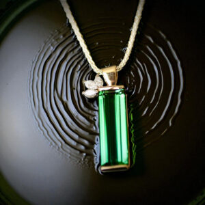 14KY Green Tourmaline and Diamond Necklace