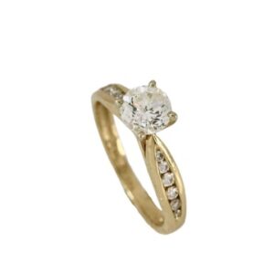 14K Yellow Gold & Diamond Engagement/Wedding Ring