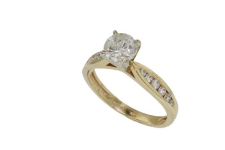 14K Yellow Gold & Diamond Engagement/Wedding Ring
