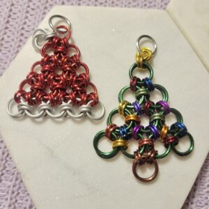 Holiday Ornament: Chainmaille Tree or Santa Hat