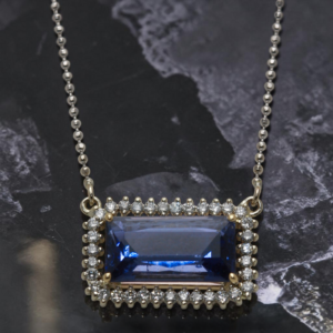 14KW Iolite and Diamond Necklace