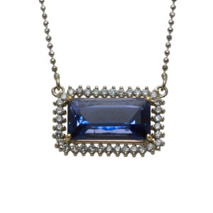 14KW Iolite and Diamond Necklace