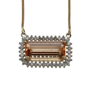 14KYW Precious Topaz and Diamond Necklace