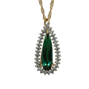 14KWY Tourmaline and Diamond Pendant