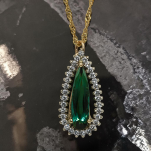 14KWY Tourmaline and Diamond Pendant
