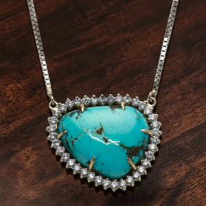 14KWY Turquoise and Diamond Necklace