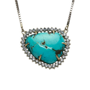 14KWY Turquoise and Diamond Necklace