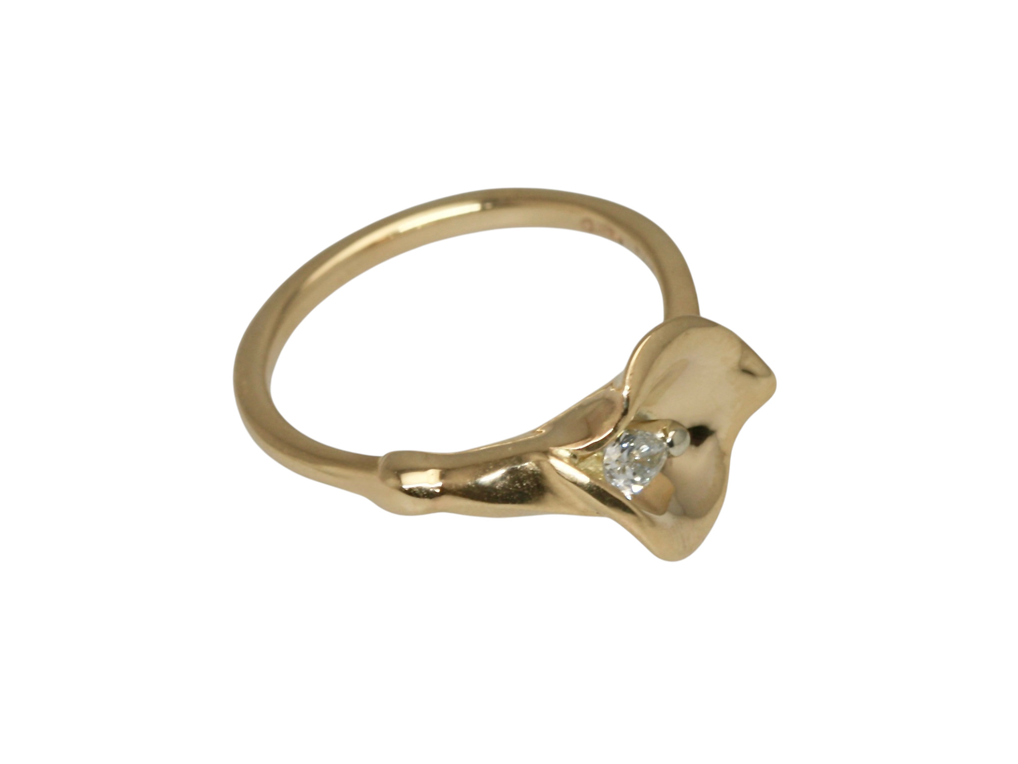 14KY Diamond Calla Lily Ring - Image 6