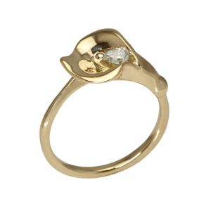 14KY Diamond Calla Lily Ring